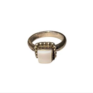 Silpada Sterling Silver & MOP Shell Button Frame Ring